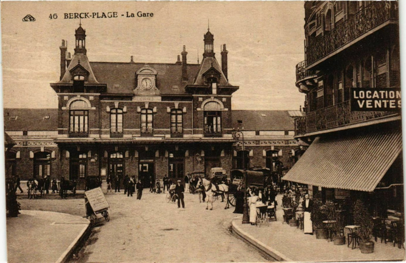 Carte postale ancienne Berck Plage- La Gare France à Berck