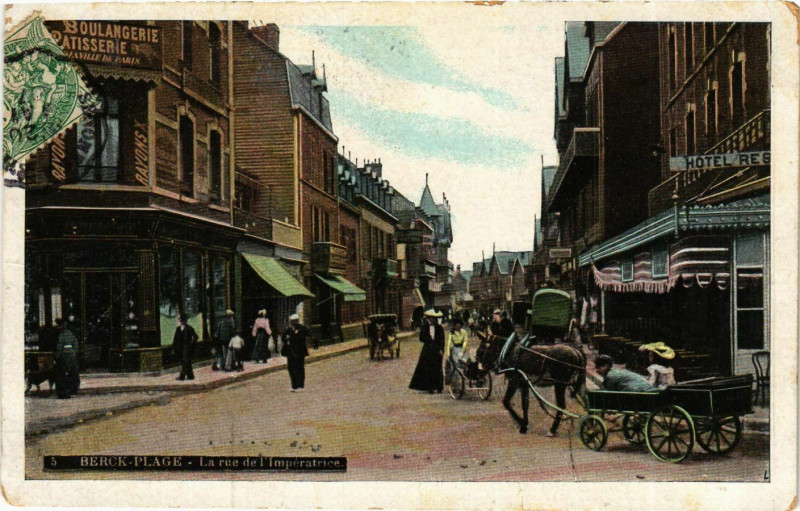 Carte postale ancienne Berck Plage- Rue de l'Imperatrice France à Berck