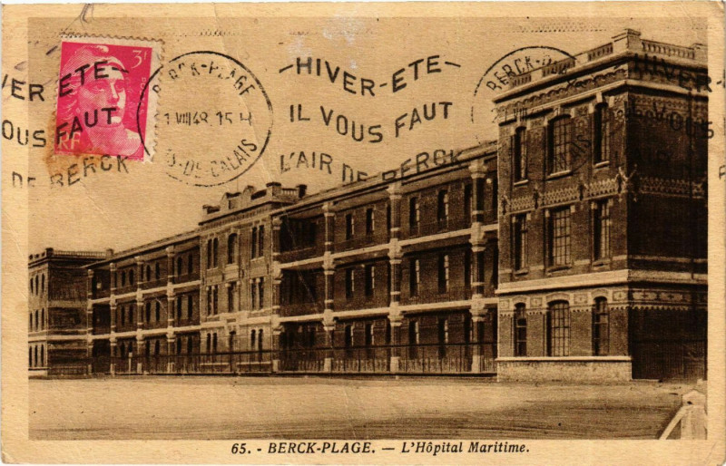 Carte postale ancienne Berck Plage- Hopital Maritime France à Berck