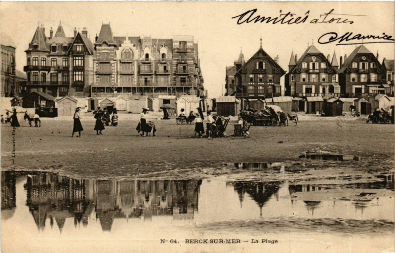 Carte postale ancienne Berck Plage- La Plage France à Berck