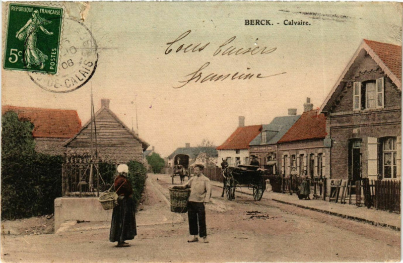 Carte postale ancienne Berck Plage- Calvaire France à Berck