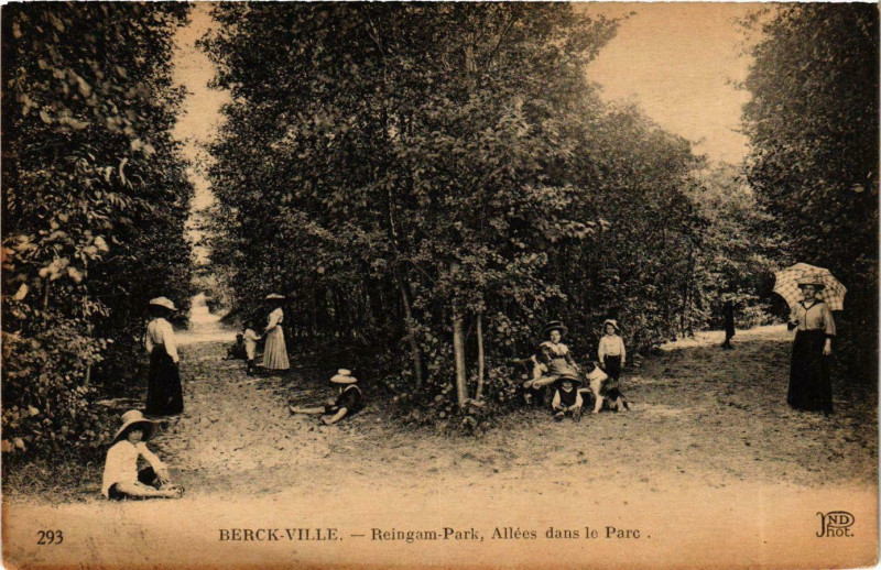 Carte postale ancienne Berck Plage- Reingam Parc , Allees dans le Parc France à Berck