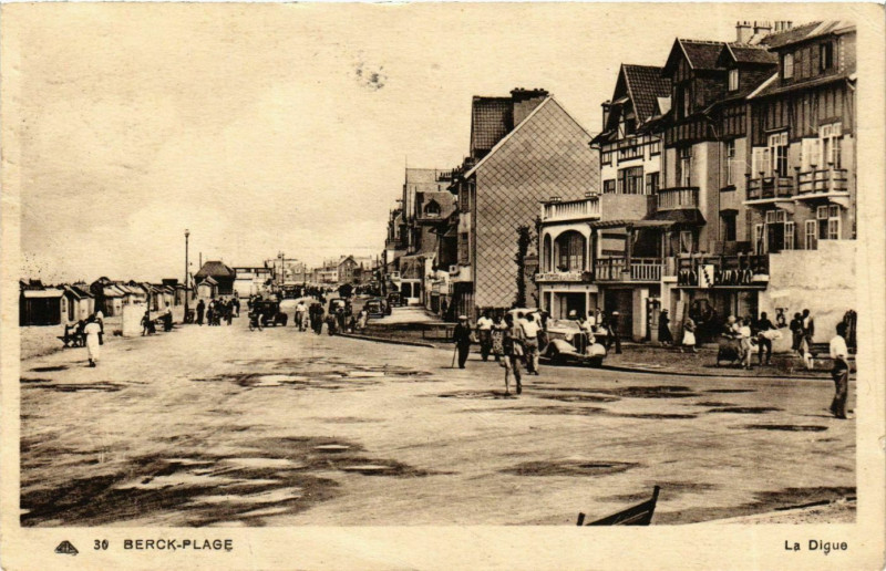 Carte postale ancienne Berck Plage- La Digue France à Berck