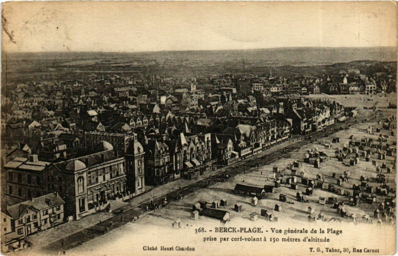 Carte postale ancienne Berck Plage- vue generale de la Plage France à Berck