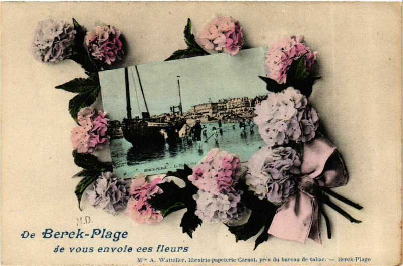 Carte postale ancienne Berck Plage- souvenir France à Berck