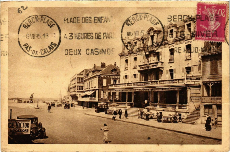 Carte postale ancienne Berck Plage- Hotel de la Paix France à Berck
