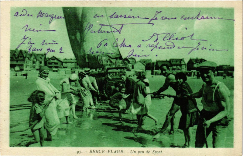 Carte postale ancienne Berck Plage- Un peu de Sport France à Berck