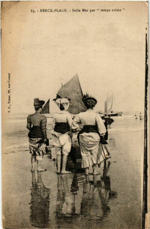 Carte postale ancienne Berck Plage- Belle Mer par temps calme France à Berck
