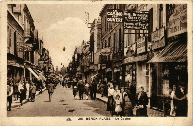 Carte postale ancienne Berck Plage- Le Casino France à Berck