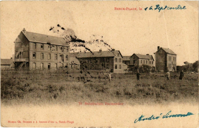 Carte postale ancienne Berck Plage- Sanatorium Parmentier France à Berck