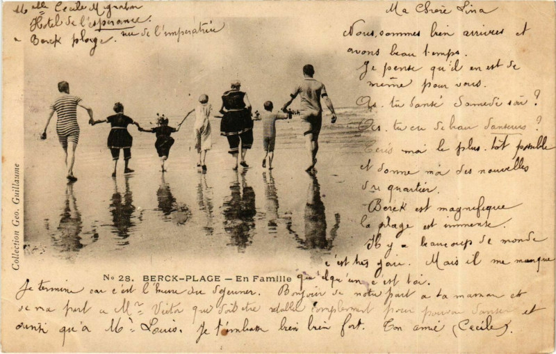 Carte postale ancienne Berck Plage- En Famille France à Berck