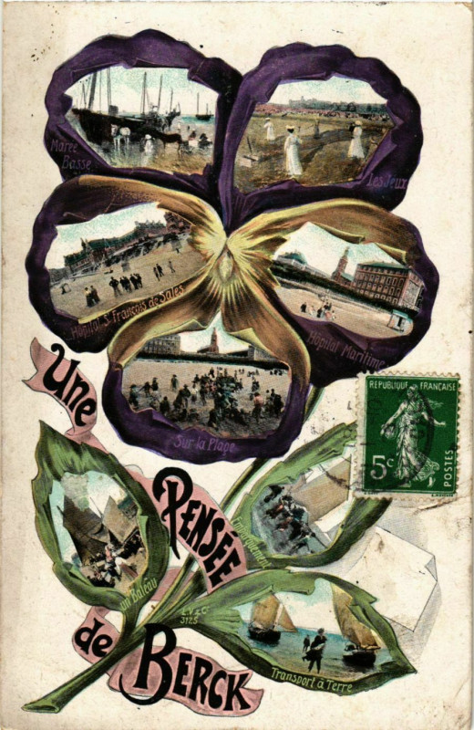 Carte postale ancienne Berck Plage- souvenir France à Berck