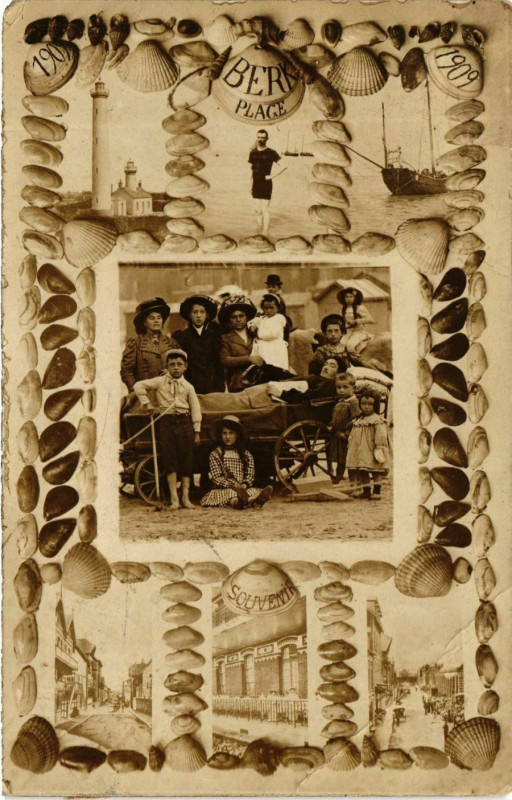 Carte postale ancienne Berck-Plage Souvenir 1909 à Berck