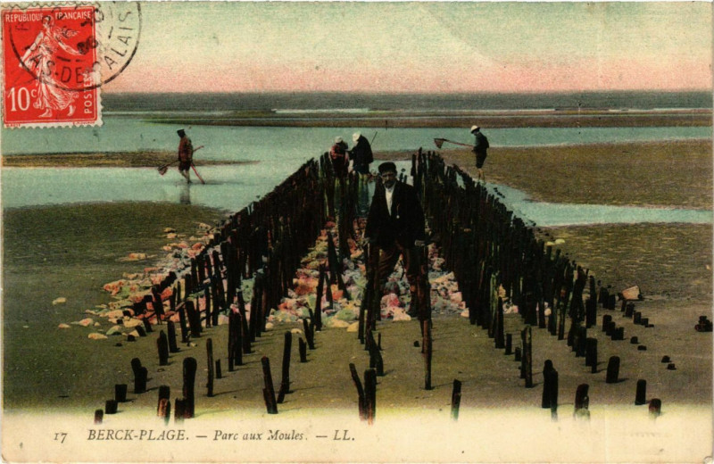 Carte postale ancienne Berck-Plage - Parc aux Moules à Berck