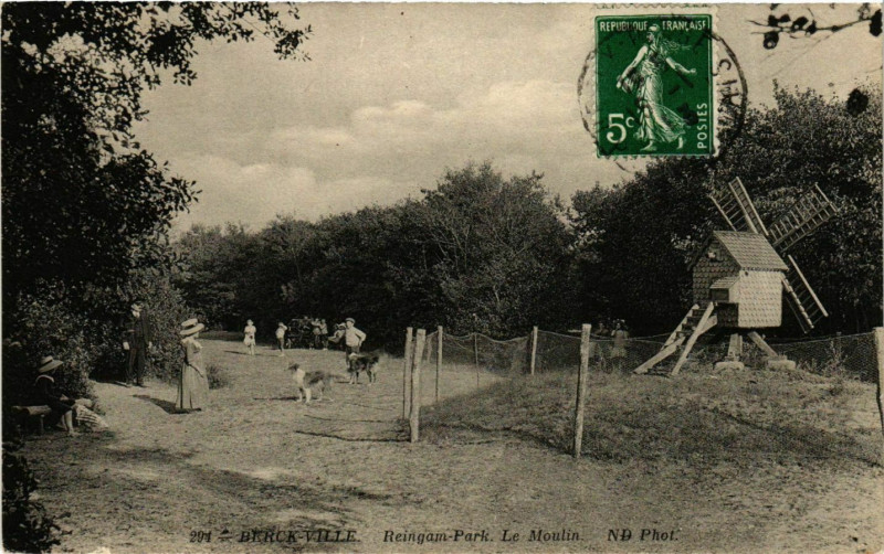Carte postale ancienne Berck-Ville Reingam Park Le Moulin à Berck
