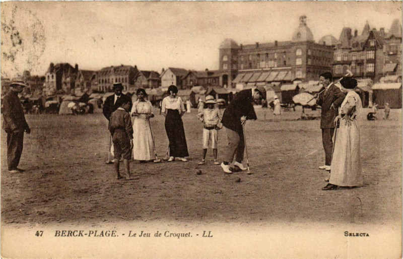 Carte postale ancienne Berck-Plage - Le Jeu de Croquet à Berck