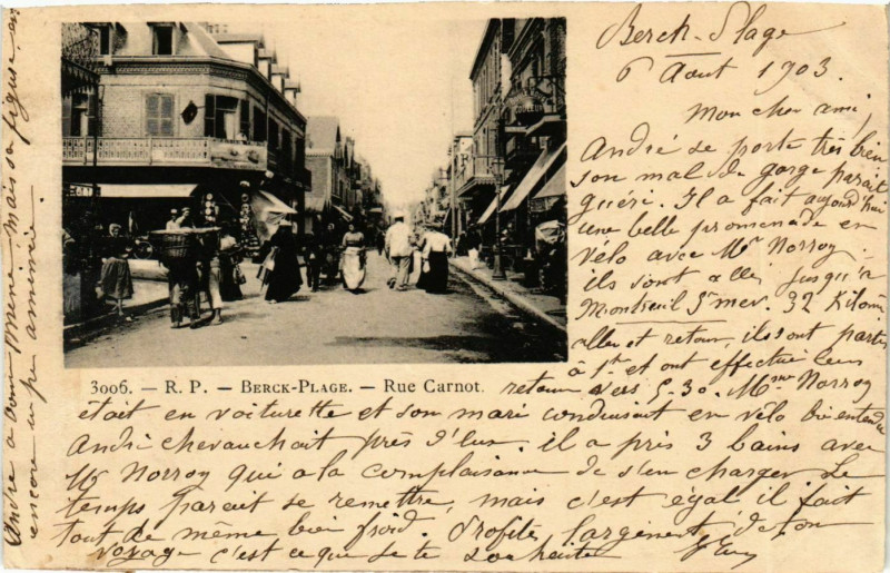 Carte postale ancienne Berck-Plage - Rue Carnot à Berck