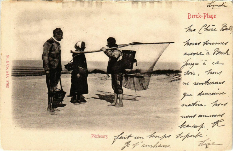 Carte postale ancienne Berck-Plage Pecheurs à Berck