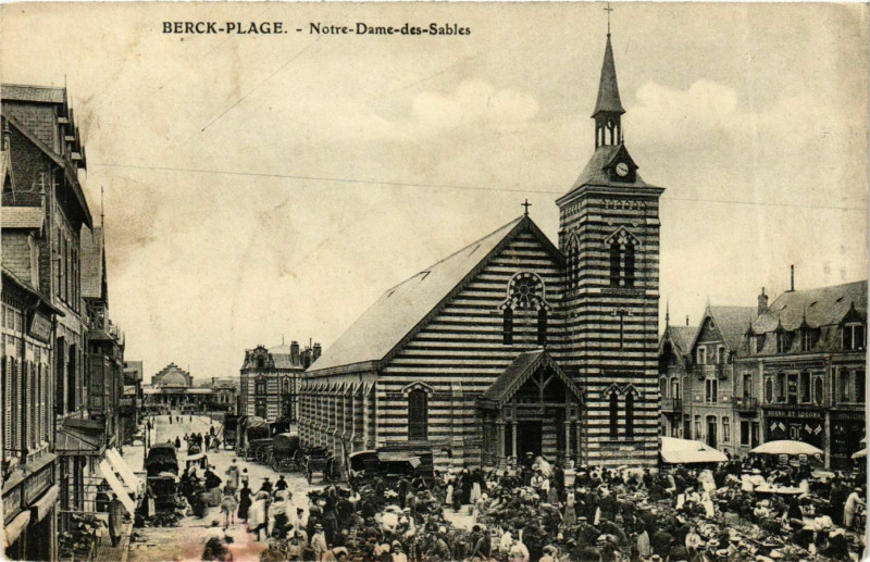 Carte postale ancienne Berck-Plage notre-Dame des Sables à Berck