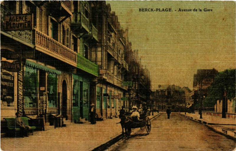 Carte postale ancienne Berck-Plage - Avenue de la Gare à Berck
