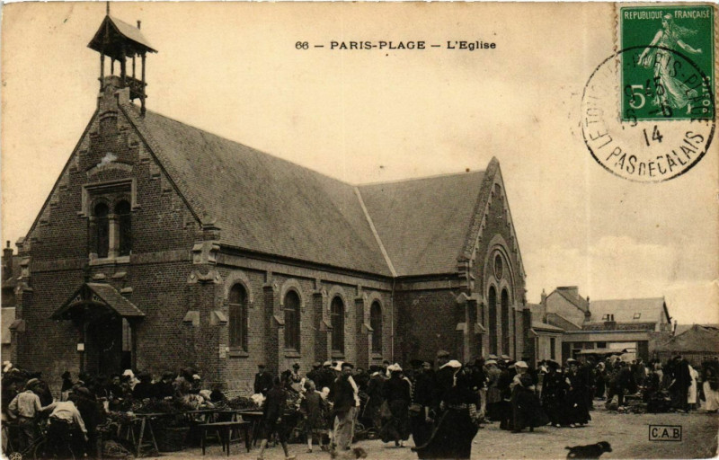 Carte postale ancienne Paris-Plage - L' Eglise