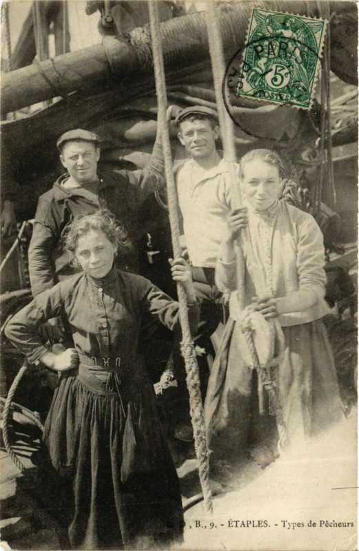 Carte postale ancienne Etaples - Types de Pécheurs à Étaples