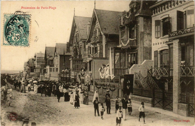 Carte postale ancienne Procession de Paris-Plage
