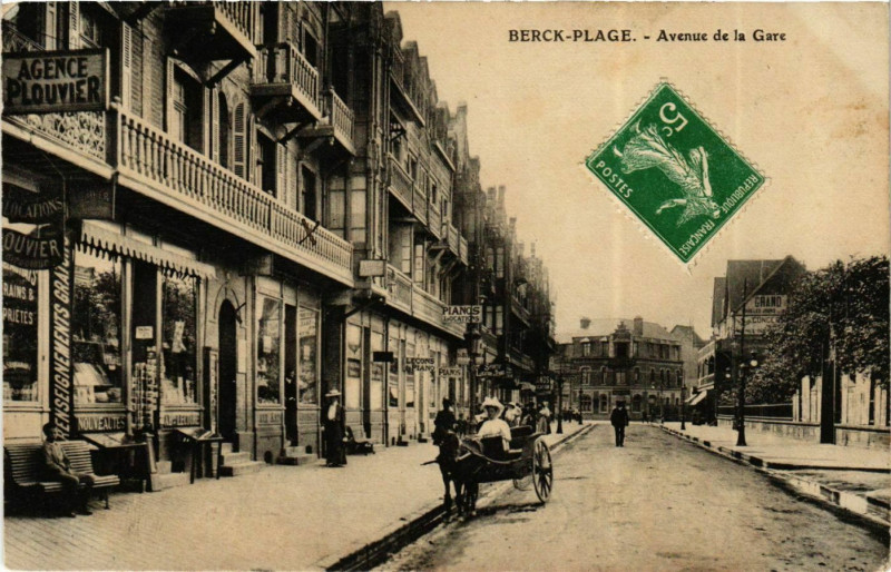 Carte postale ancienne Berck-Plage - Avenue de la Gare à Berck