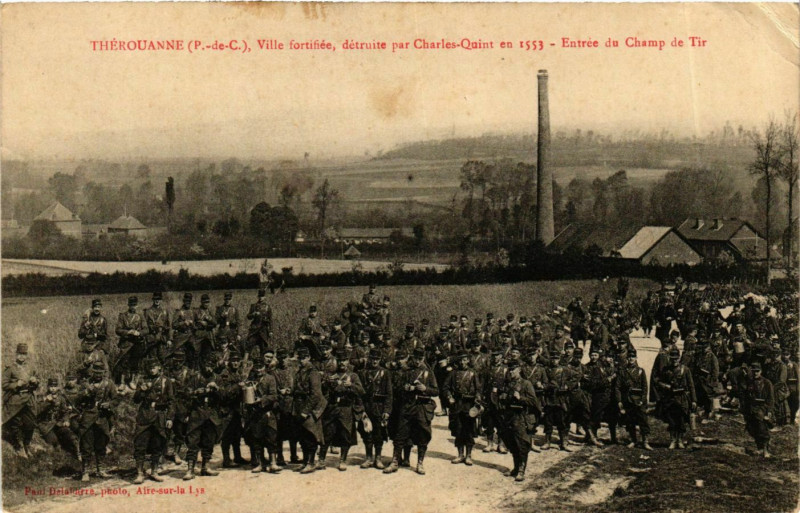 Carte postale ancienne Thérouanne Ville fortifilée détreuse par Charles-Quint en à Thérouanne