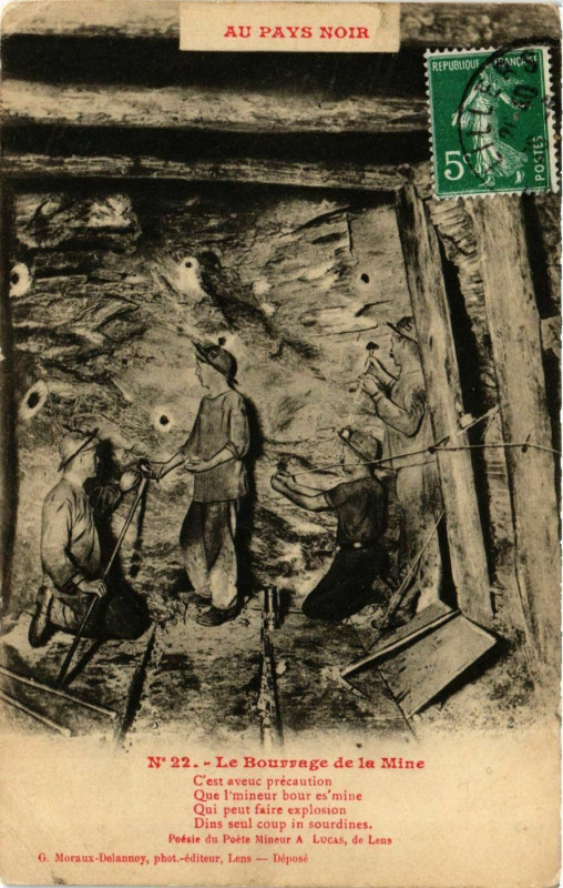 Carte postale ancienne Au Pays Noir - Le Bourrage de la Mine