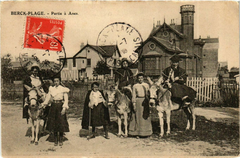 Carte postale ancienne Berck-Plage - Partie a Anes à Berck