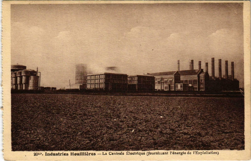 Carte postale ancienne Industries Houillieres - La Centrale Electrique