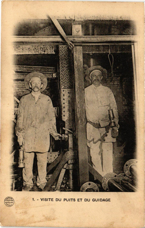 Carte postale ancienne Visite du puits et du guidage