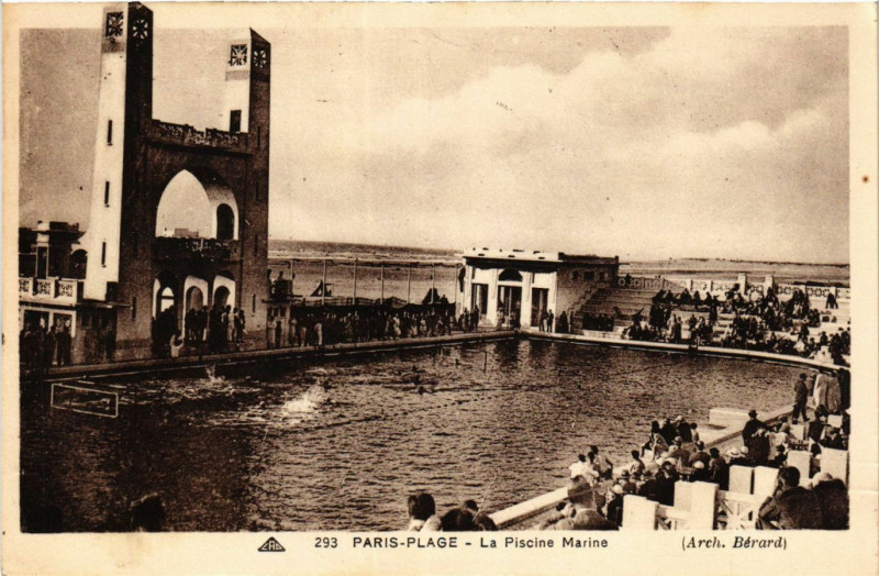 Carte postale ancienne Paris-Plage La Piscine Marine