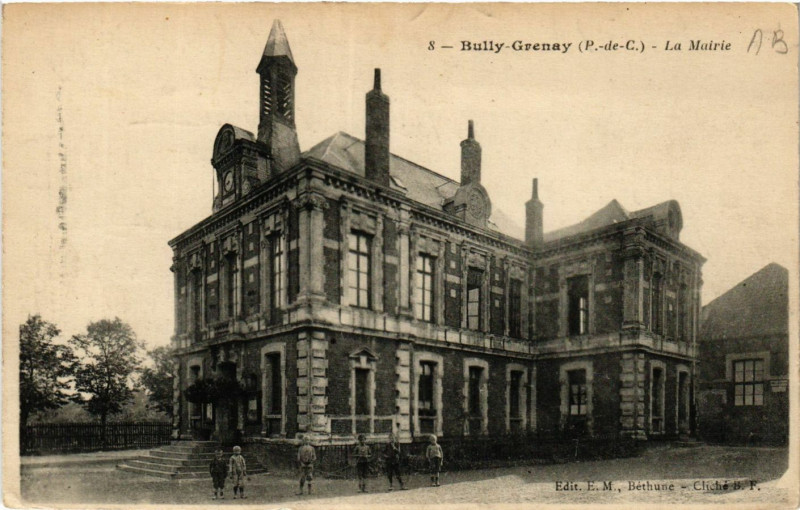 Carte postale ancienne Bully-Grenay La Mairie à Grenay