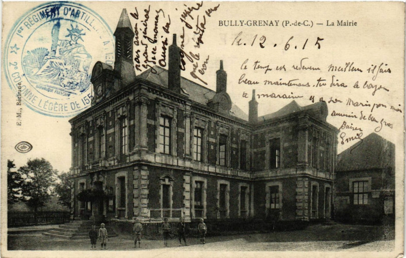 Carte postale ancienne Bully-Grenay La Mairie à Grenay