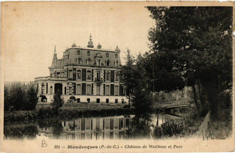 Carte postale ancienne Blendecques Chateau de Westhove et Parc à Blendecques