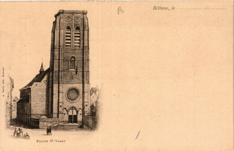Carte postale ancienne Bethune Eglise Saint-Vaast à Béthune