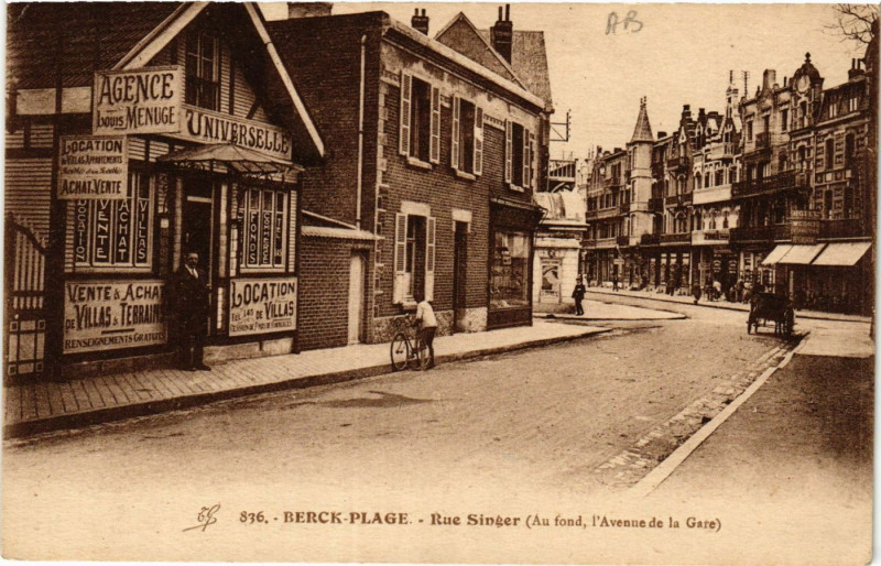 Carte postale ancienne Berck Plage Rue Singer à Berck