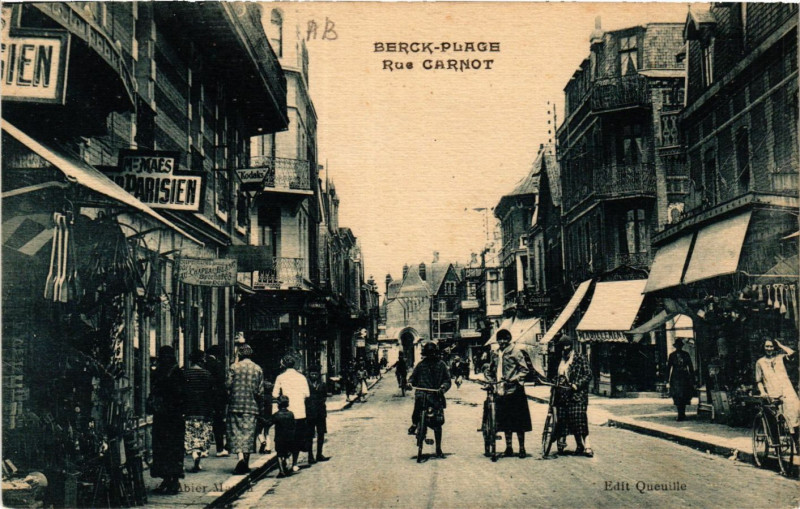 Carte postale ancienne Berck Plage Rue Carnot à Berck