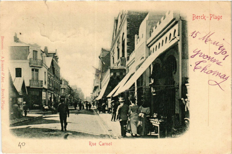 Carte postale ancienne Berck-Plage Rue Carnot à Berck