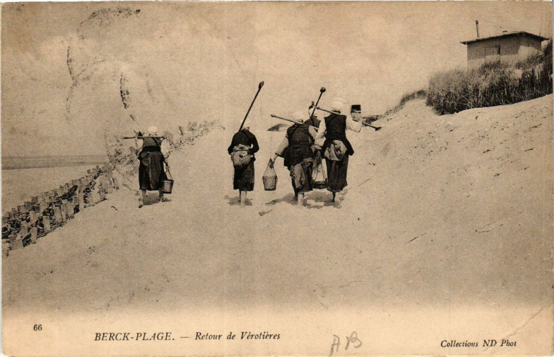 Carte postale ancienne Berck-Plage Retour de Vérotieres à Berck