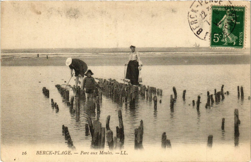 Carte postale ancienne Berck-Plage Parc aux Moules à Berck