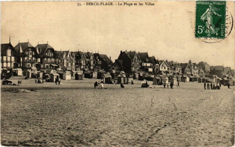 Carte postale ancienne Berck-Plage La Plage et les Villas à Berck