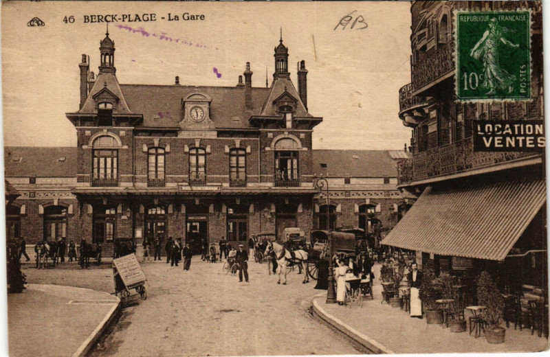 Carte postale ancienne Berck-Plage La Gare à Berck