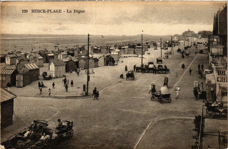 Carte postale ancienne Berck-Plage La Digue à Berck