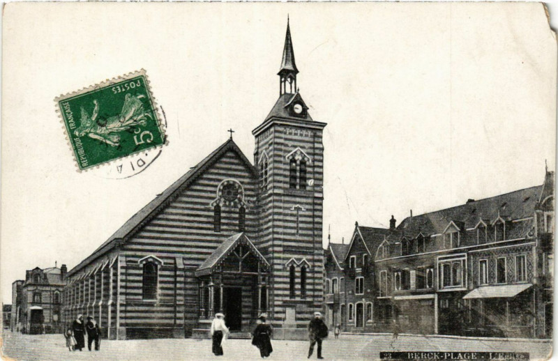 Carte postale ancienne Berck-Plage L'Eglise à Berck