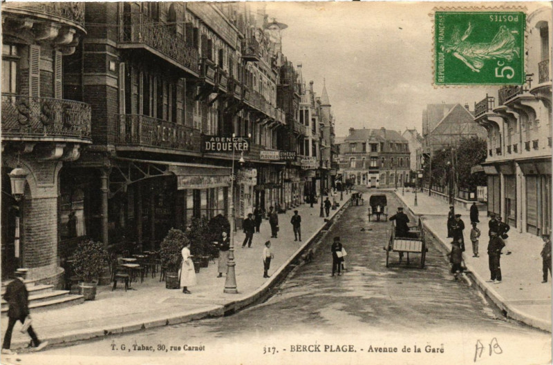 Carte postale ancienne Berck-Plage Avenue de la Gare à Berck