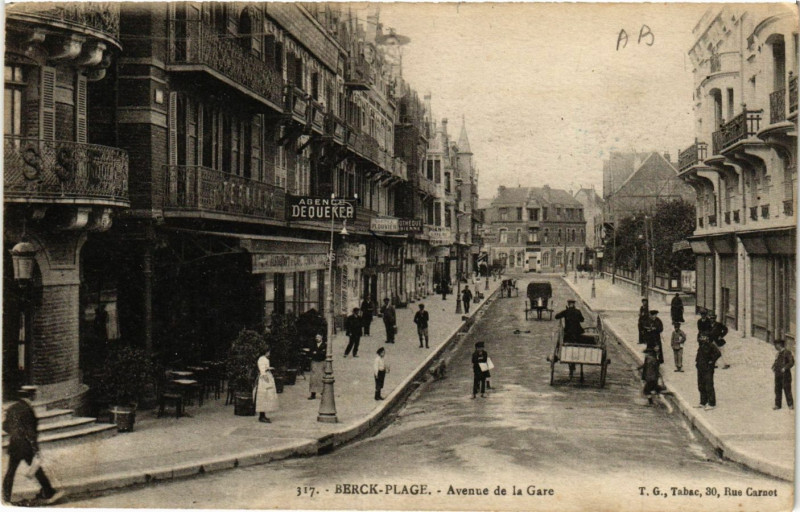 Carte postale ancienne Berck-Plage Avenue de la Gare à Berck