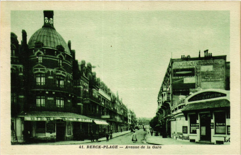 Carte postale ancienne Berck-Plage Avenue de la Gare à Berck